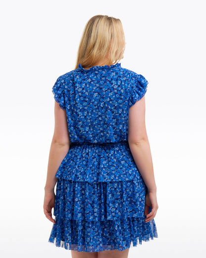 Alana Tiered Dress in Blue Scattered Ditsy Blue Scattered Ditsy - Draper James