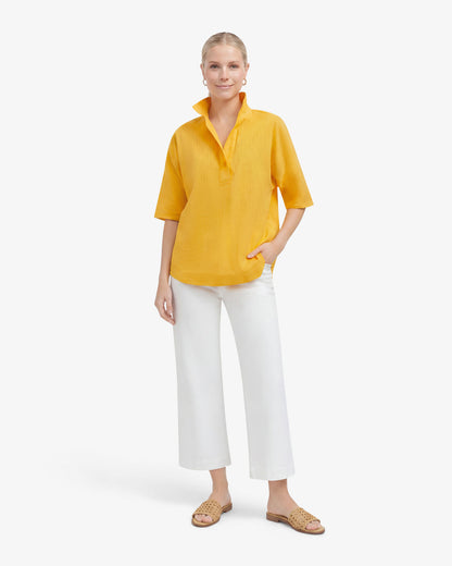 Logan Top in Cotton Dobby Yellow - Draper James