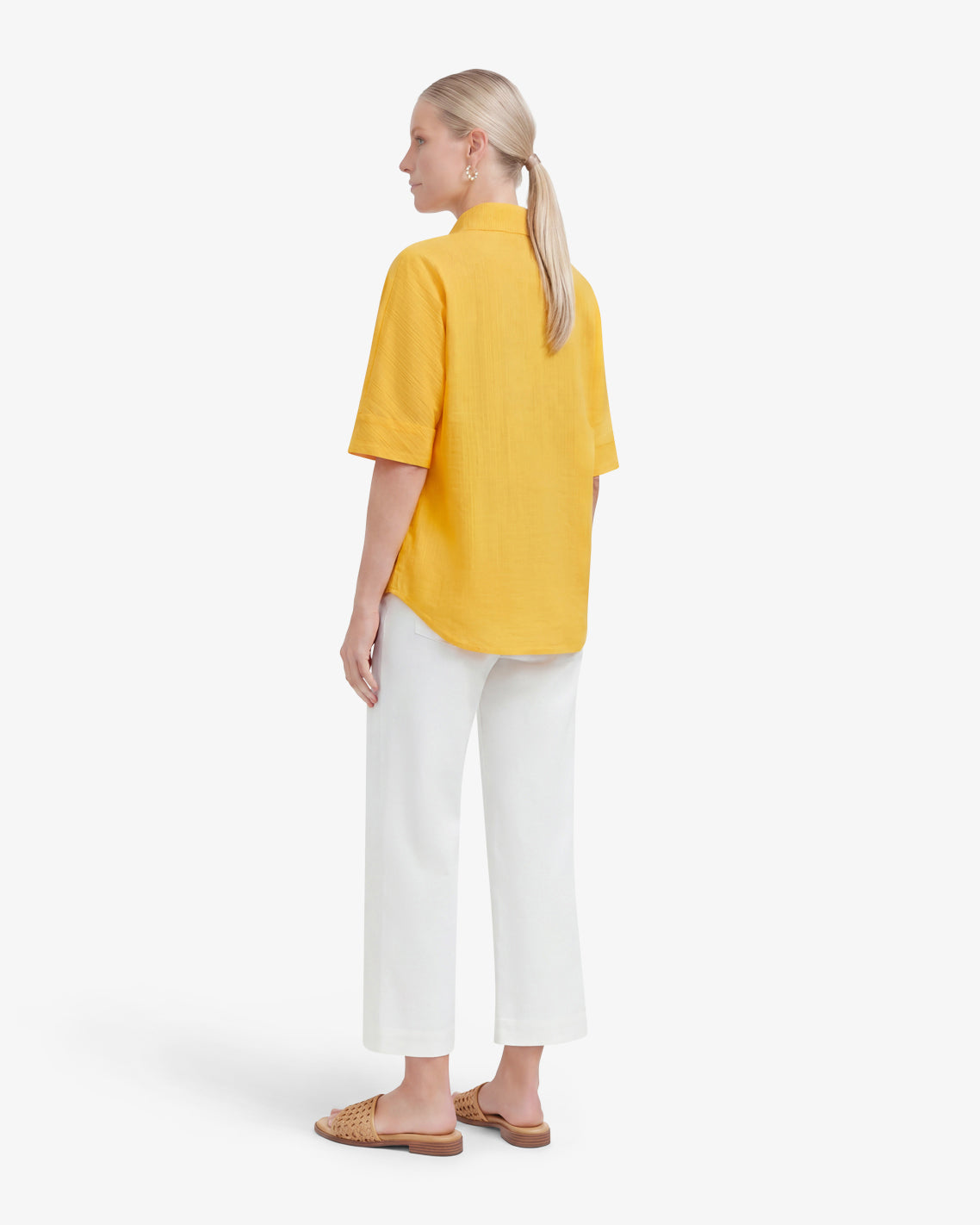Logan Top in Cotton Dobby Yellow - Draper James