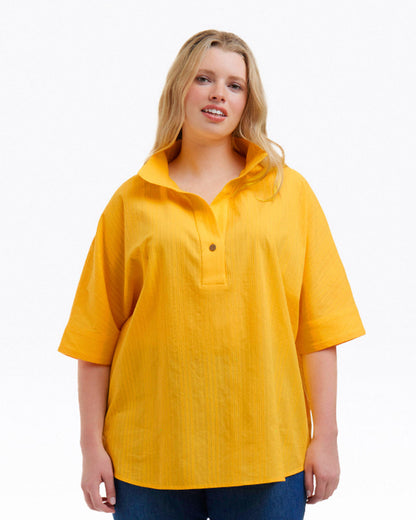 Logan Top in Cotton Dobby Yellow - Draper James
