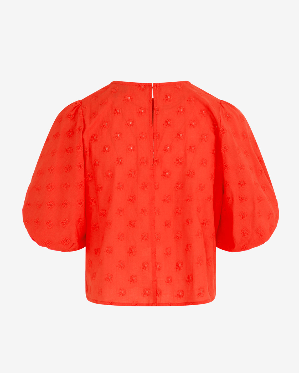 Short Sleeve Top in Embroidered Flower Lipstick Red - Draper James