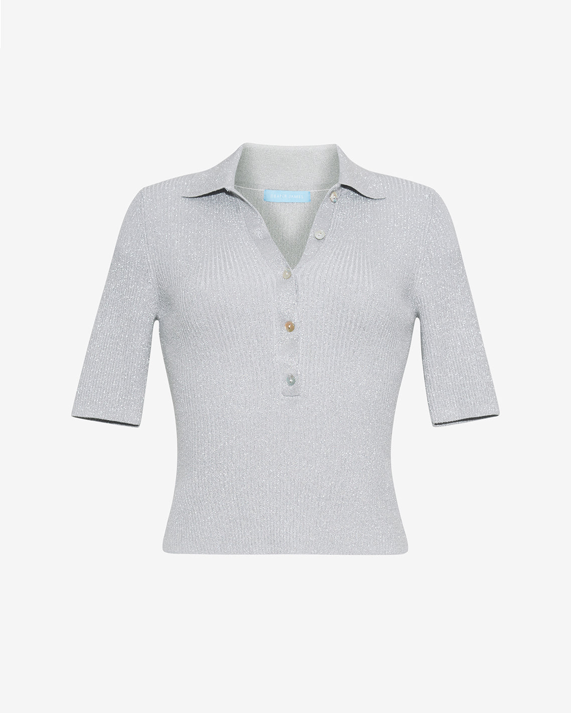 Sweater Polo in Silver Grey - Draper James