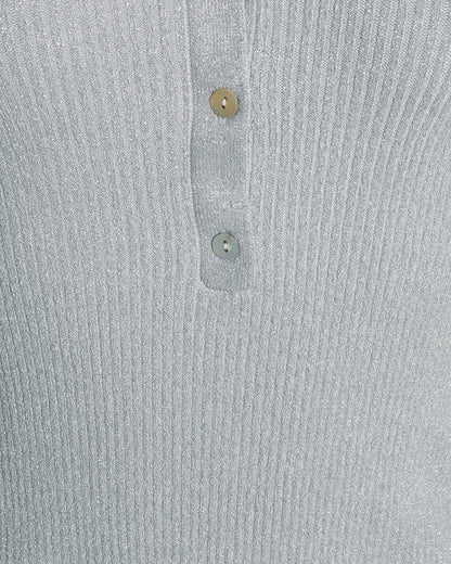 Sweater Polo in Silver Grey - Draper James