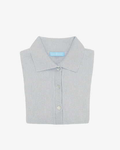 Sweater Polo in Silver Grey - Draper James