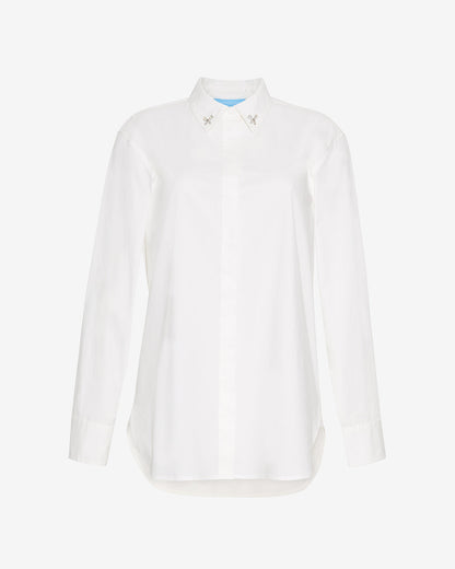 Button Down Top in White Magnolia White - Draper James