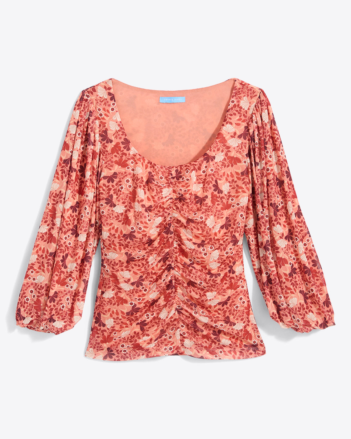 Shelby Scoop Neck Top in Stretch Mesh Coneflowers Mesh - Draper James