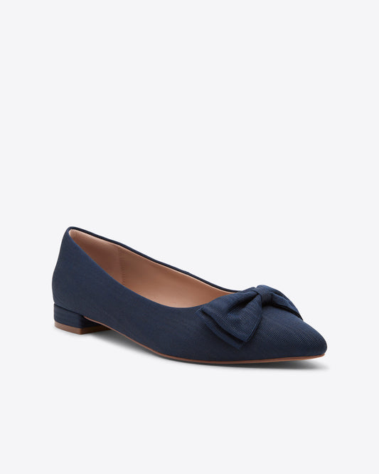 Annabelle Bow Flat Nassau Navy - Draper James