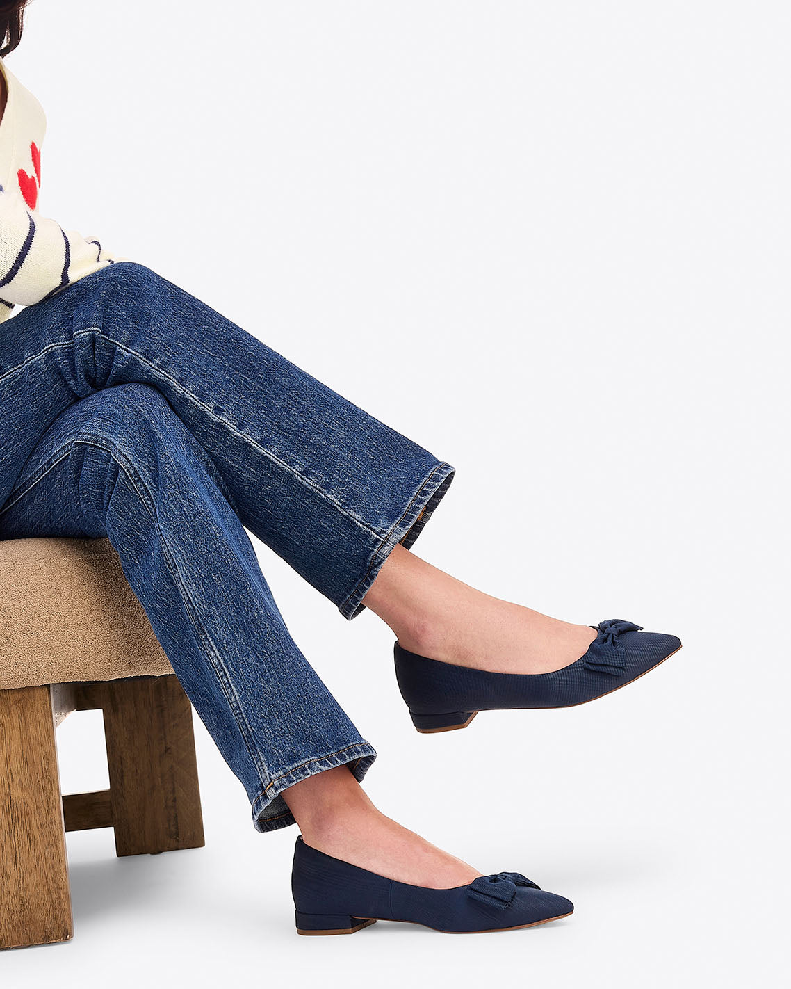 Annabelle Bow Flat Nassau Navy - Draper James