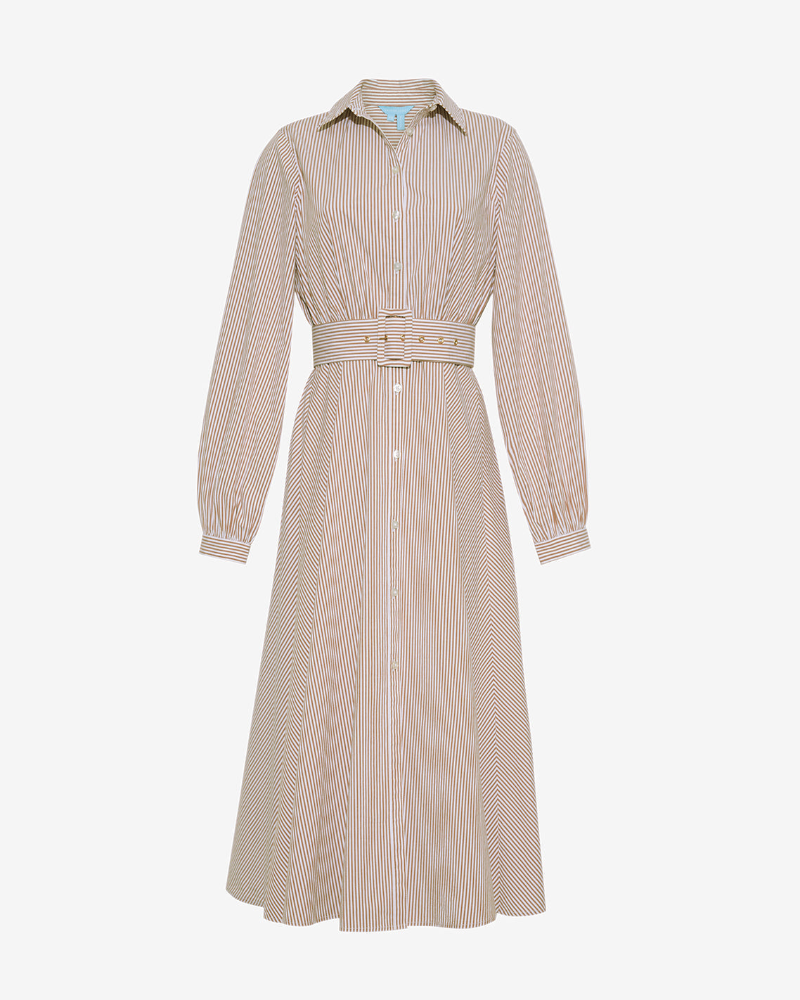 Eliza Midi Shirtdress in Rust Stripe Rust - Draper James