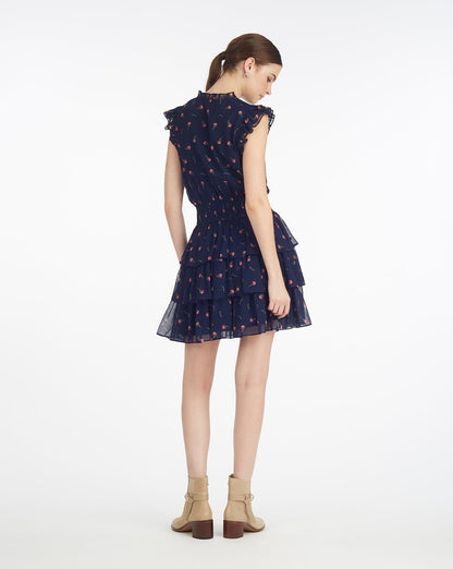 Alana Tiered Dress in Ditsy Autumn Flowers Ditsy Autumn Flowers - Draper James