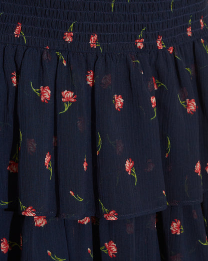 Alana Tiered Dress in Ditsy Autumn Flowers Ditsy Autumn Flowers - Draper James