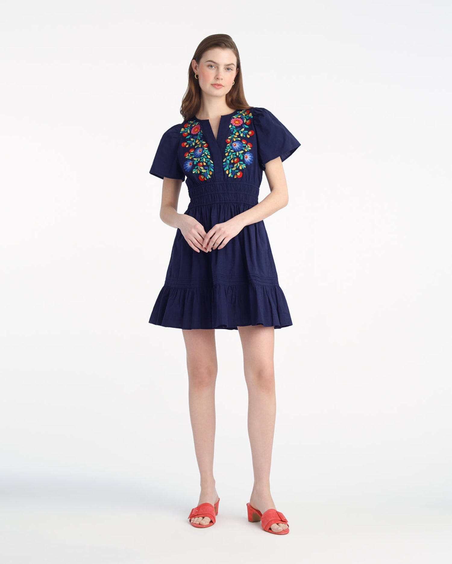 Wilson Mini Dress with Floral Embroidery Belle Meade Black - Draper James