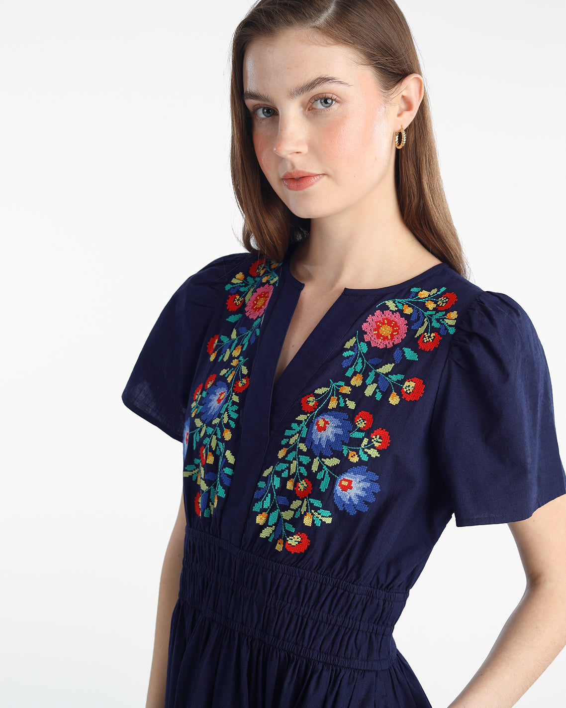 Wilson Mini Dress with Floral Embroidery Belle Meade Black - Draper James