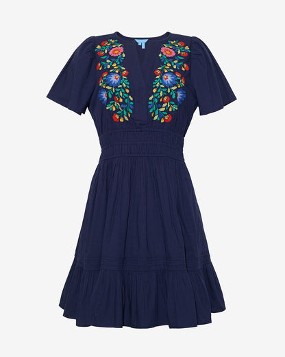 Wilson Mini Dress with Floral Embroidery Belle Meade Black - Draper James