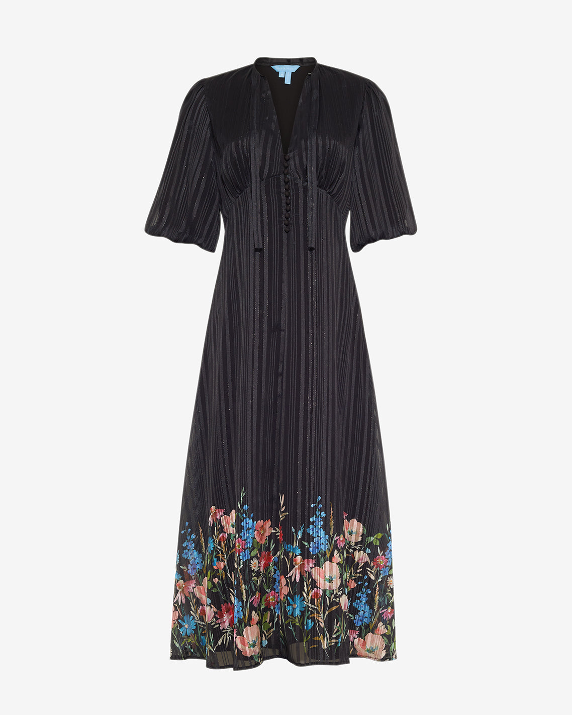 Maisy Midi Dress in Moonlit Blooms Black Multi - Draper James