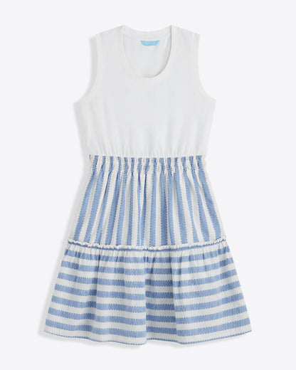 Arden Mixed Media Shirtdress in Wave Stripe Wave Stripe - Draper James