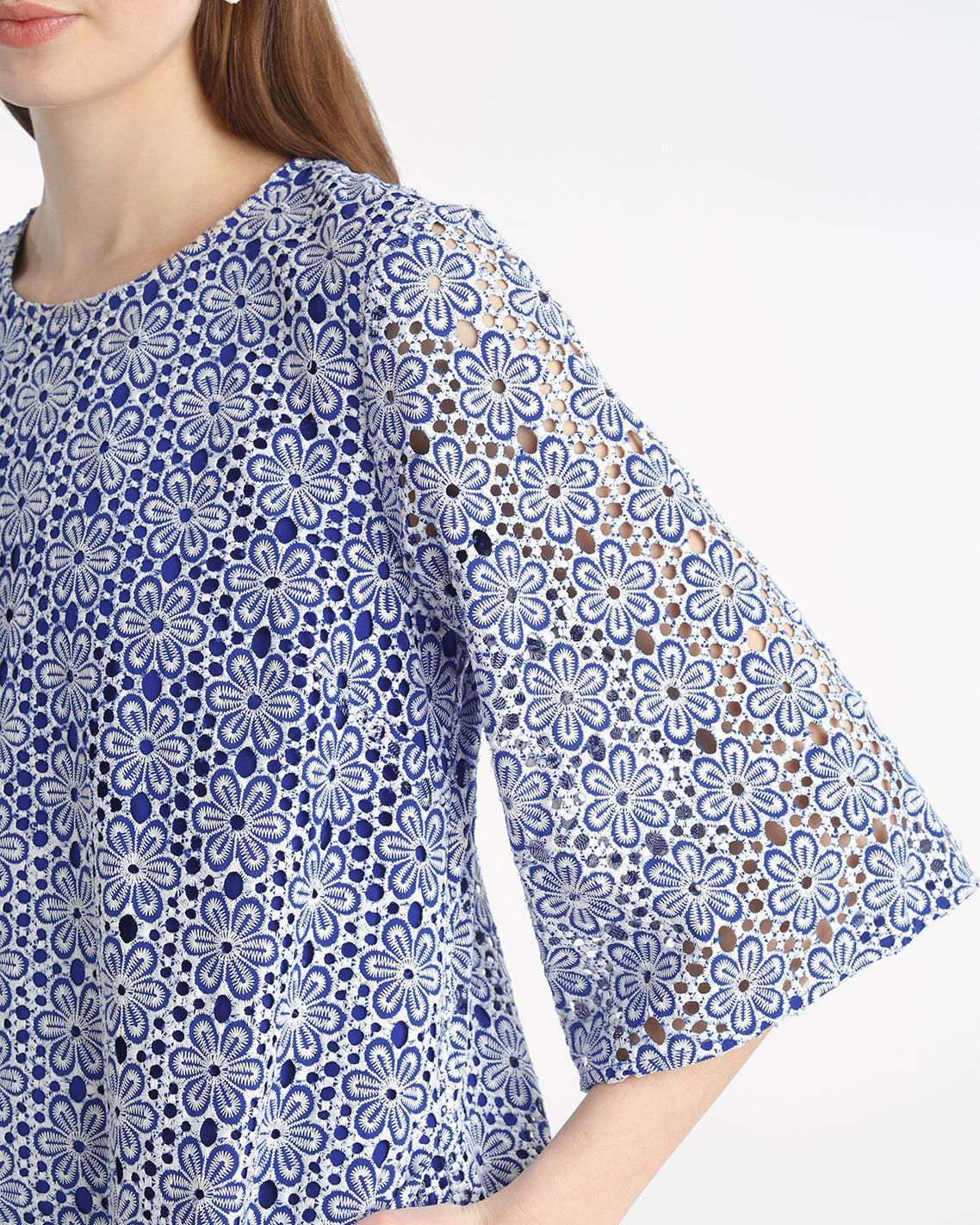 Carolyn Bell Sleeve Mini Dress in Daisy Lace Daisy Lace - Draper James