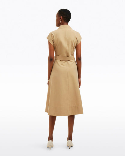 Tatum Midi Shirtdress in Croissant Brown - Draper James