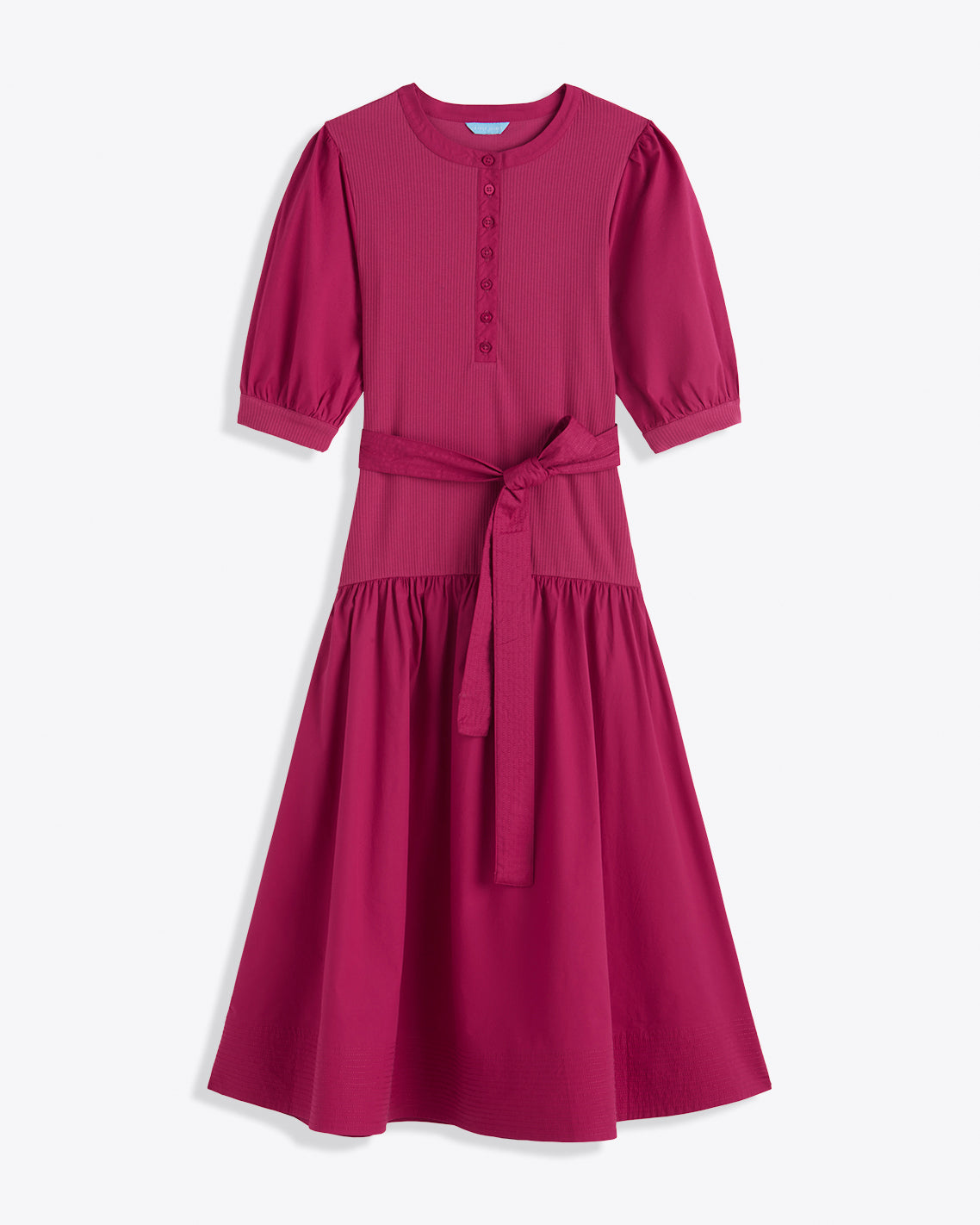 Celeste Mixed Media Dress in Raspberry Pink Raspberry Pink - Draper James