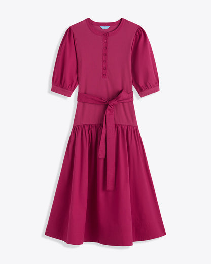 Celeste Mixed Media Dress in Raspberry Pink Raspberry Pink - Draper James