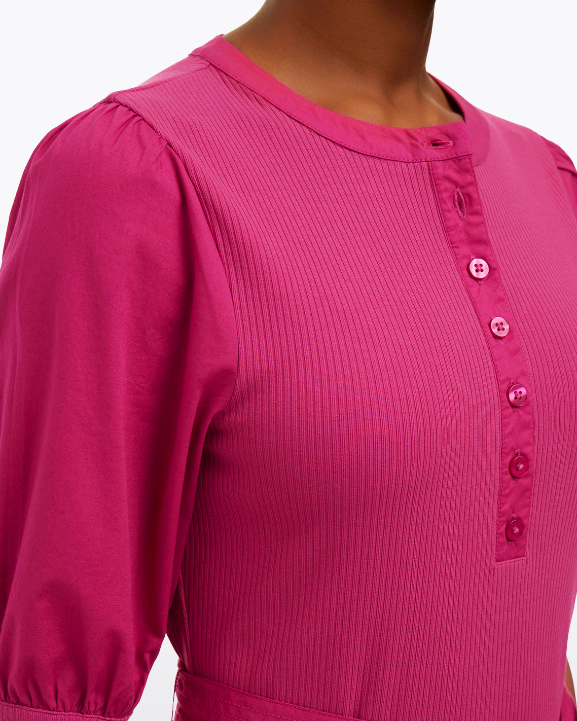 Celeste Mixed Media Dress in Raspberry Pink Raspberry Pink - Draper James