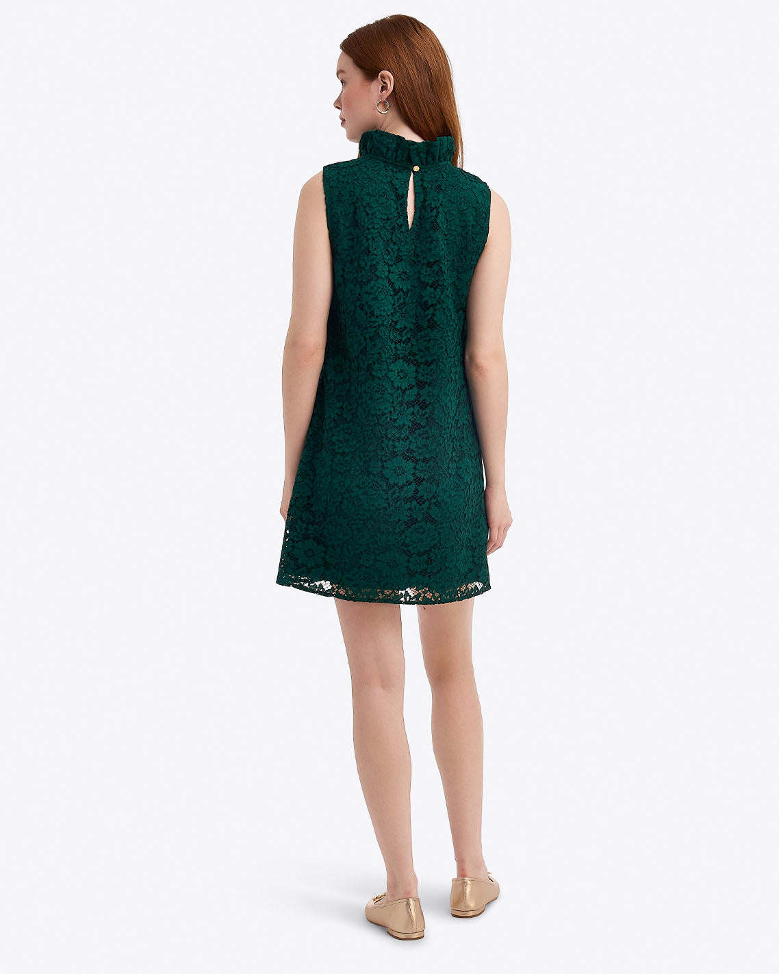Lindsay Sleeveless Shift Dress in Lace Evergreen - Draper James