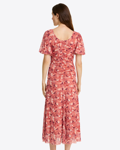 Mindy Midi Dress in Stretch Mesh Coneflowers Mesh - Draper James