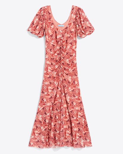 Mindy Midi Dress in Stretch Mesh Coneflowers Mesh - Draper James