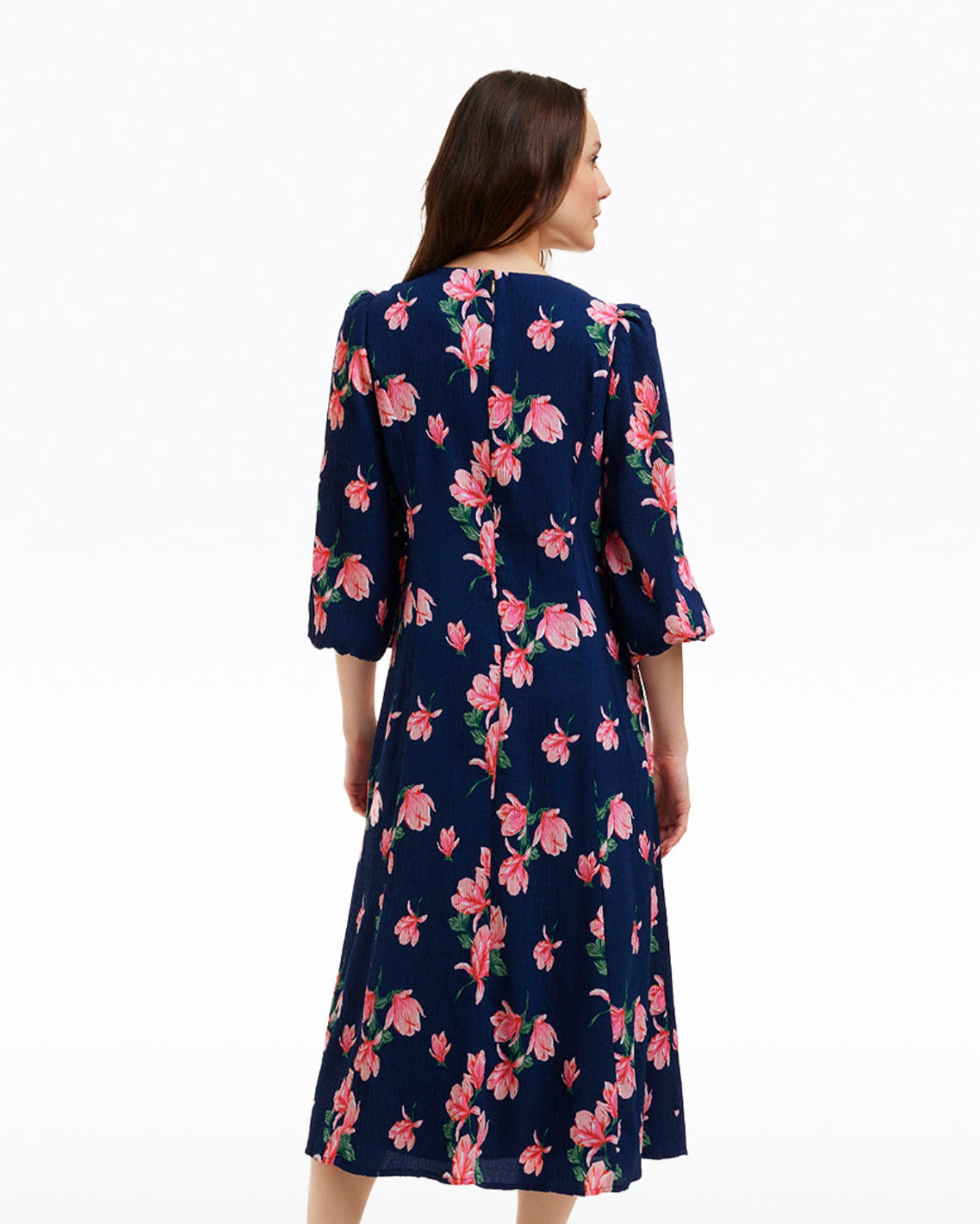 Matilda Crewneck Midi Dress in Magnolia Buds Magnolia Buds - Draper James