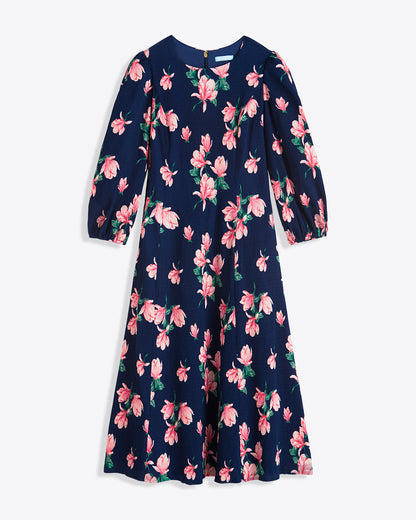 Matilda Crewneck Midi Dress in Magnolia Buds Magnolia Buds - Draper James