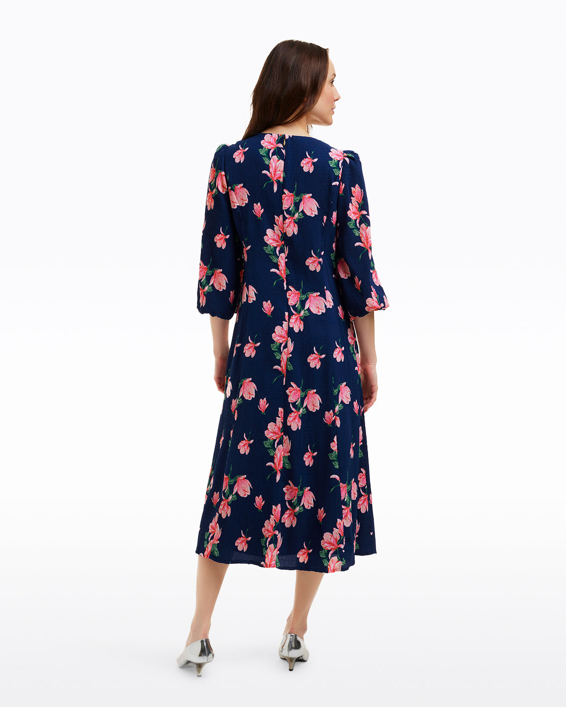 Matilda Crewneck Midi Dress in Magnolia Buds Magnolia Buds - Draper James
