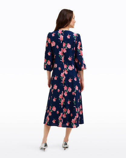 Matilda Crewneck Midi Dress in Magnolia Buds Magnolia Buds - Draper James