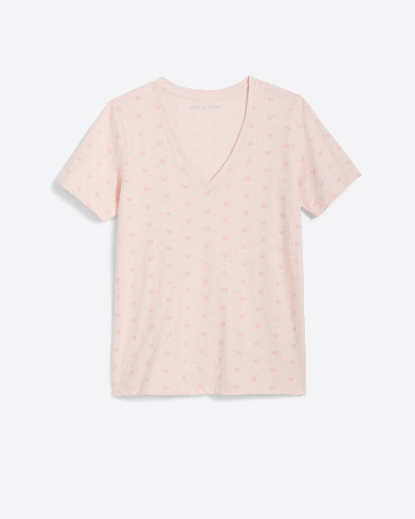 Butterfly V Neck T Shirt | Graphic Tees by Draper James Light Pink - Draper James