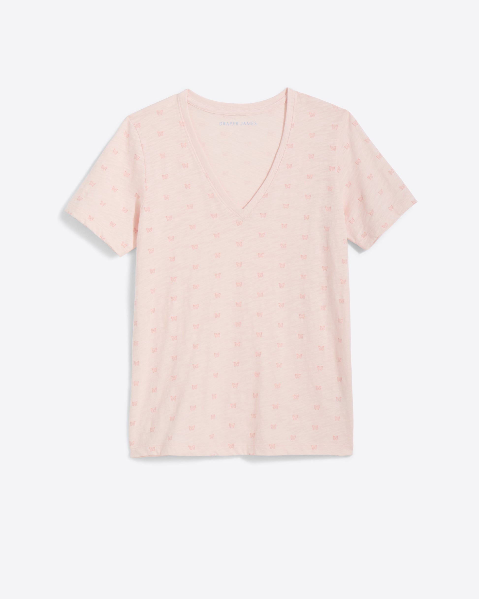 Butterfly V Neck T Shirt | Graphic Tees by Draper James Light Pink - Draper James