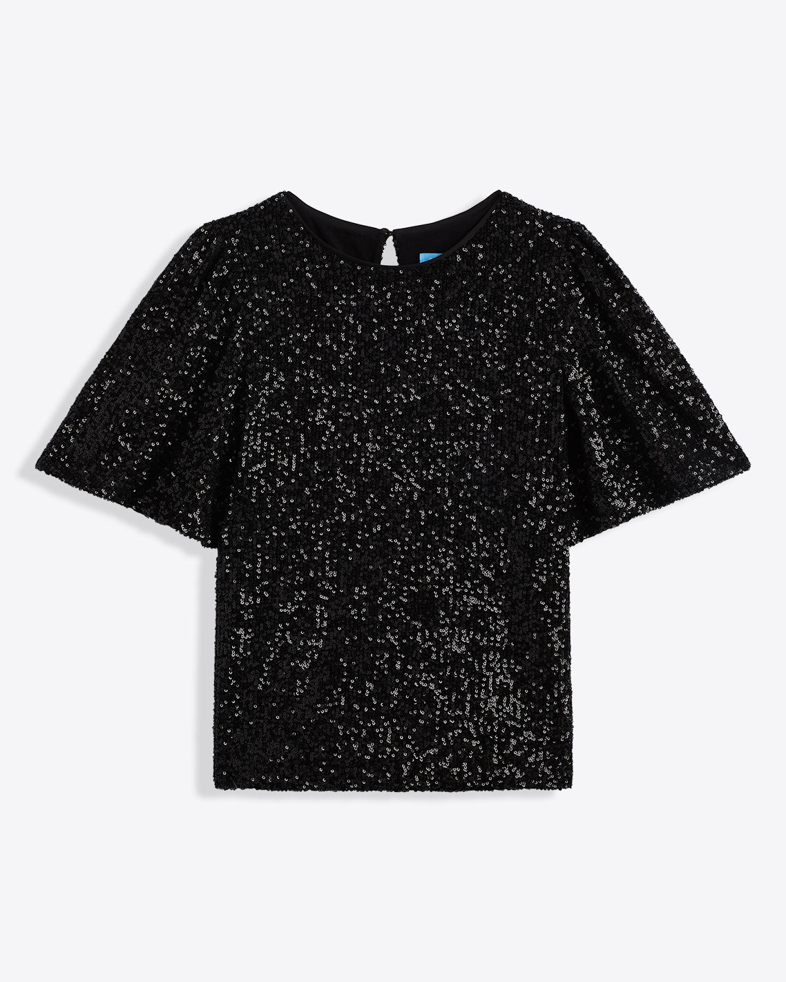 Flutter Sleeve Top in Sequins Belle Meade Black - Draper James