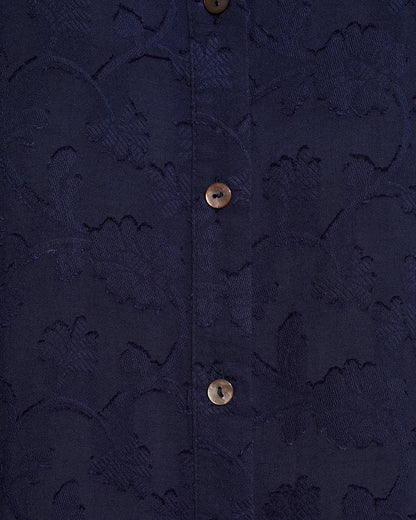 Long-Sleeve Button Down Top Nassau Navy - Draper James
