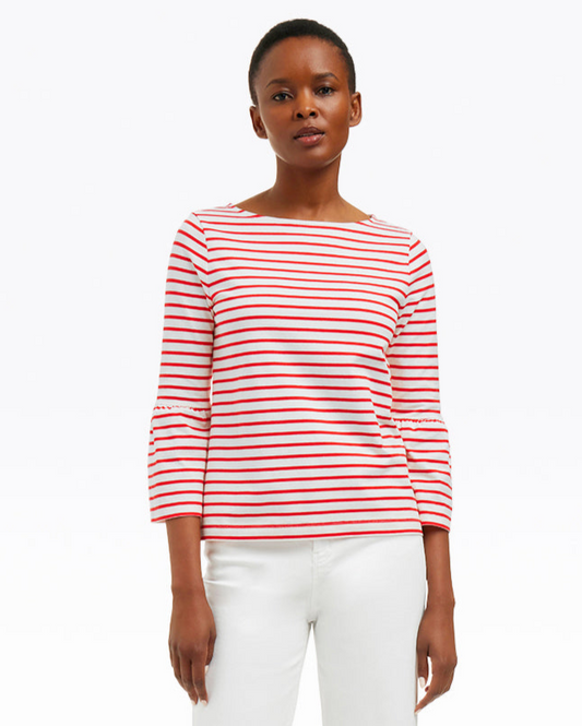 Corey Bell Sleeve Top in Red Mariner Stripe Red Mariner Stripe - Draper James