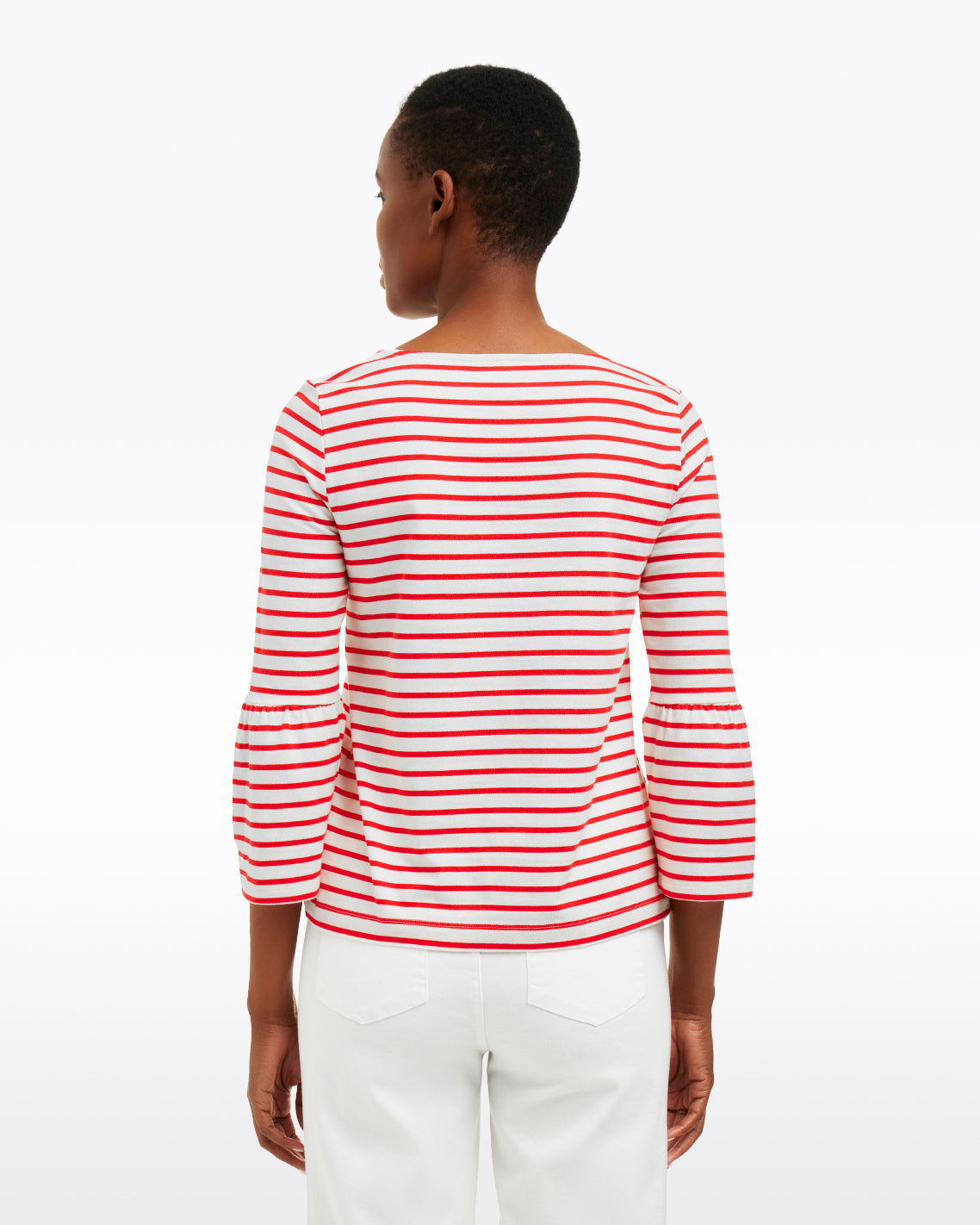 Corey Bell Sleeve Top in Red Mariner Stripe Red Mariner Stripe - Draper James