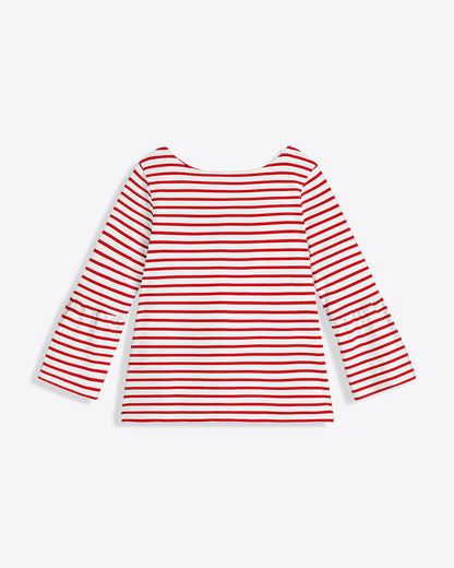 Corey Bell Sleeve Top in Red Mariner Stripe Red Mariner Stripe - Draper James