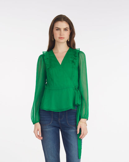 Wrap Top | Women's Blouses & Wrap Tops by Draper James Green - Draper James