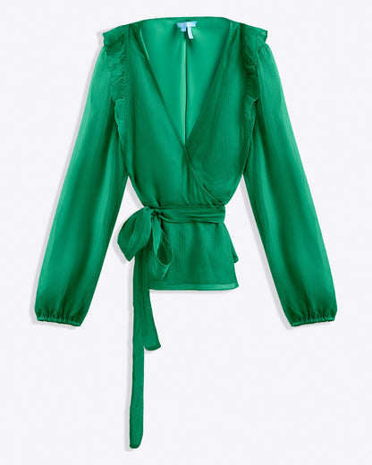 Wrap Top | Women's Blouses & Wrap Tops by Draper James Green - Draper James