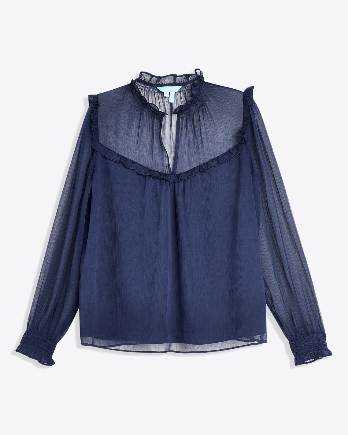 Gretchen Long-Sleeve Top Nassau Navy - Draper James