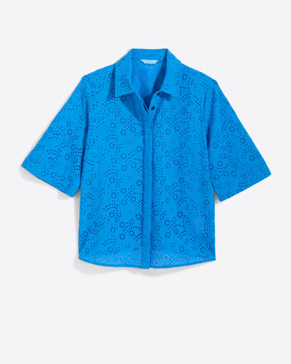 Evelyn Top in Eyelet French Blue Eyelet - Draper James