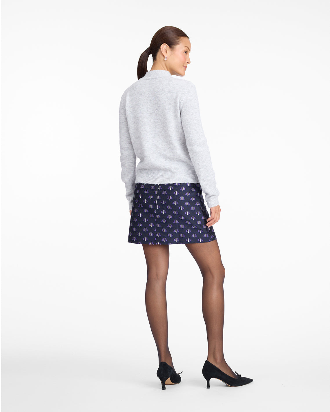 Bow Sweater in Grey Bow Grey - Draper James