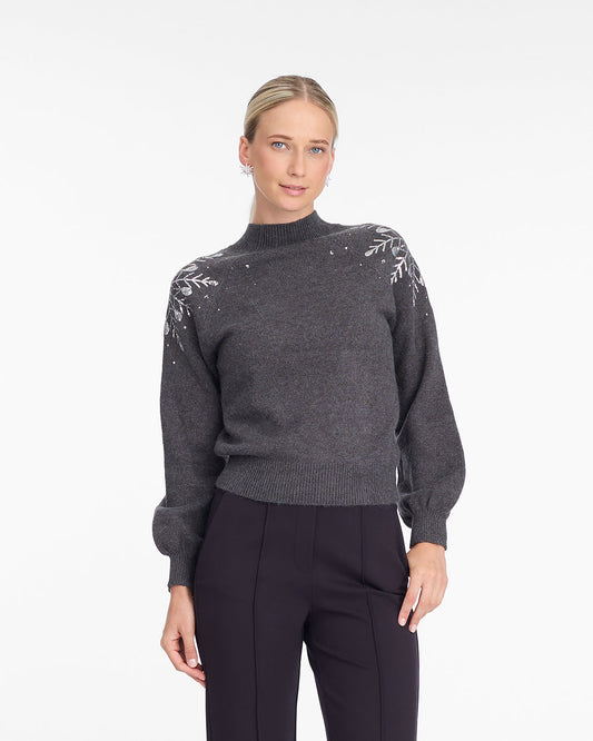 Snowflake Sweater Grey - Draper James