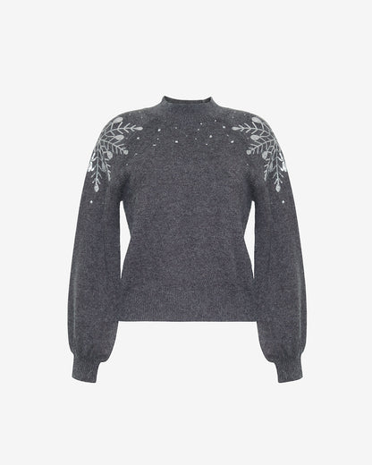 Snowflake Sweater Grey - Draper James