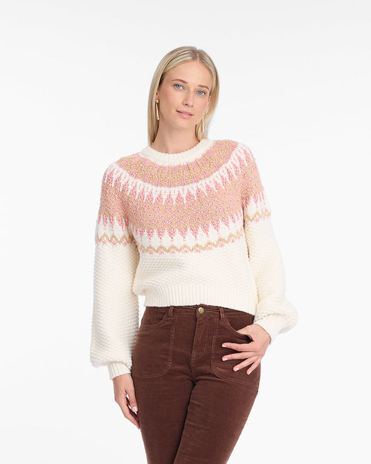 Fairisle Sweater in Magnolia White Multi Magnolia White Multi - Draper James