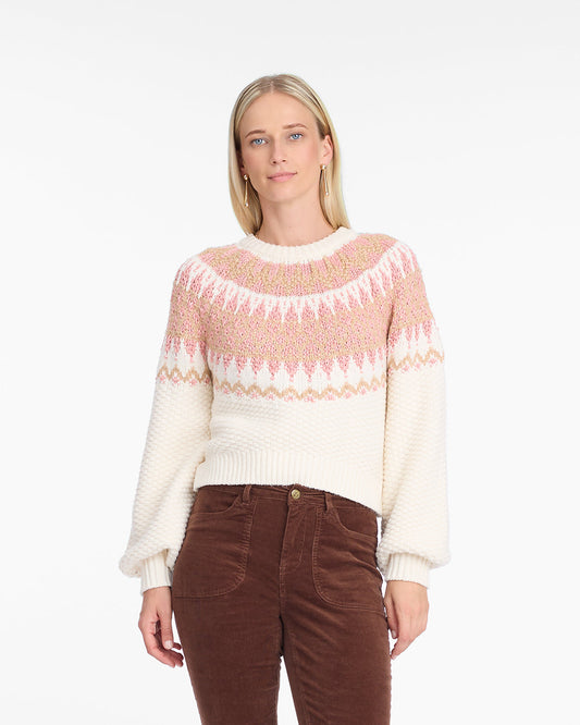 Fairisle Sweater in Magnolia White Multi Magnolia White Multi - Draper James