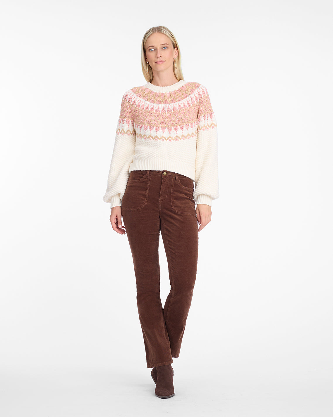 Fairisle Sweater in Magnolia White Multi Magnolia White Multi - Draper James