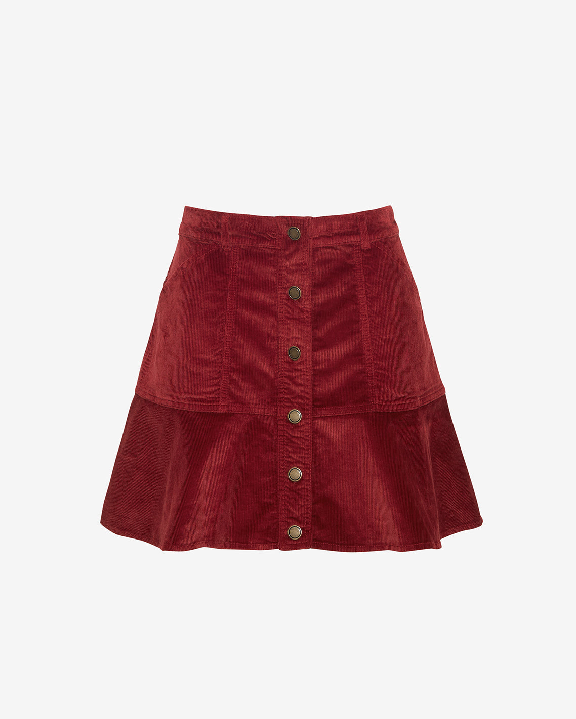 Button Front Corduroy Skirt Red - Draper James